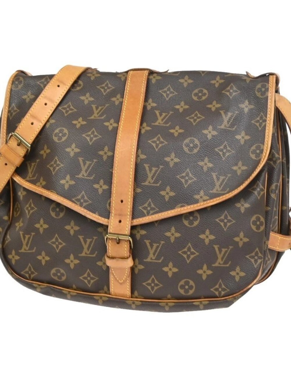 LOUIS VUITTON Saumur 35 Shoulder Bag Monogram Leather BN France M42254 73TA600